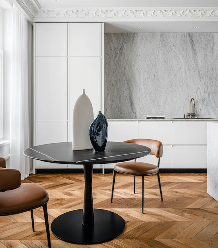 Wooden flooring in the kitchen