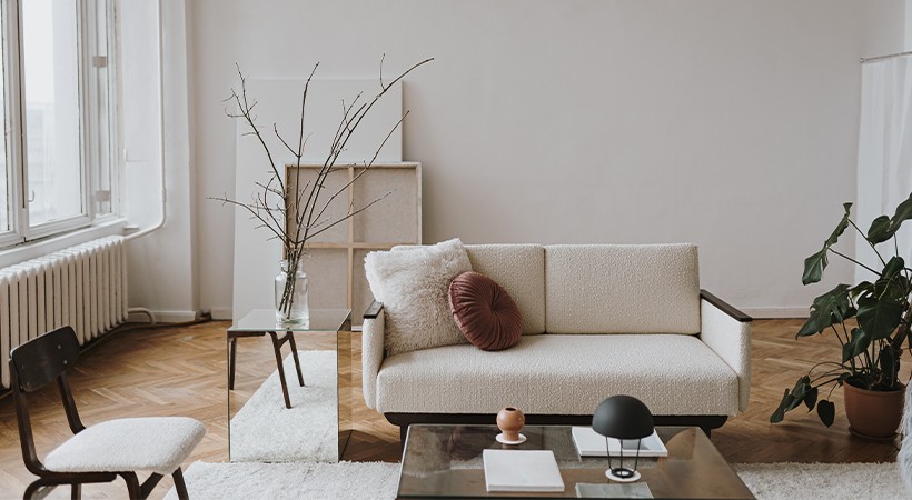 Decor interior living in stil scandinav