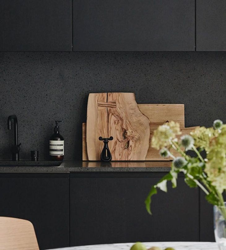 Black accessories and wood
