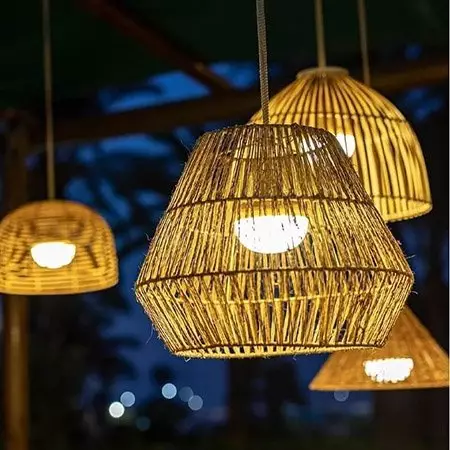 natural fibre lamp for lighting the veranda area
