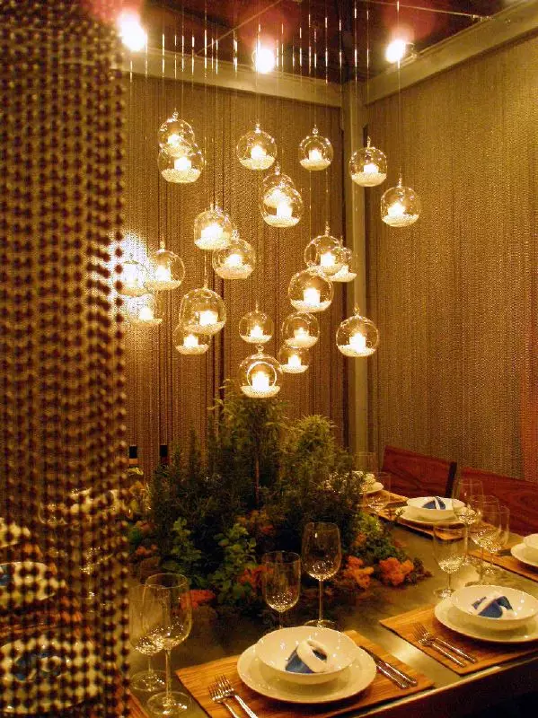 candles on a garden table