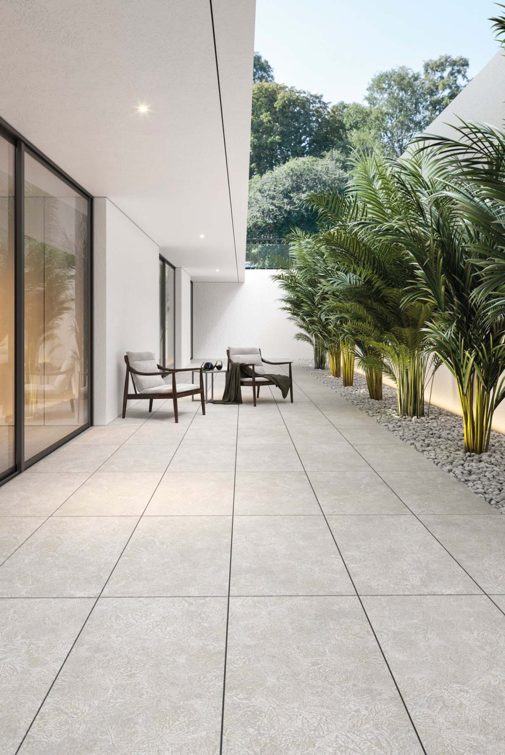 house terrace with cement porcelain floor