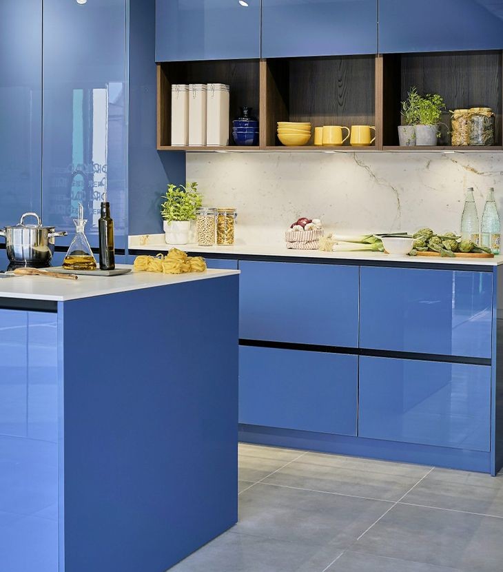Bright blue furniture