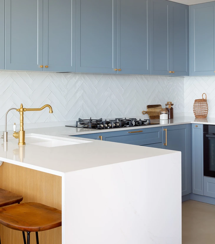 Classic kitchen in light blue