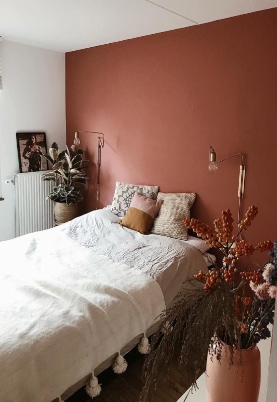 chambre parentale terracotta