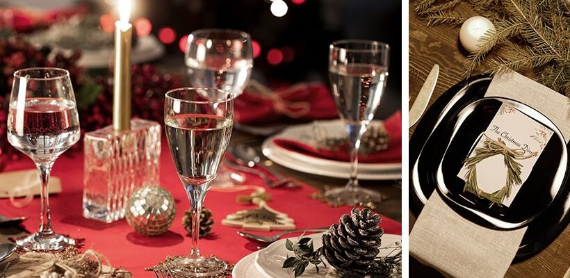 Traditional Christmas table decoration